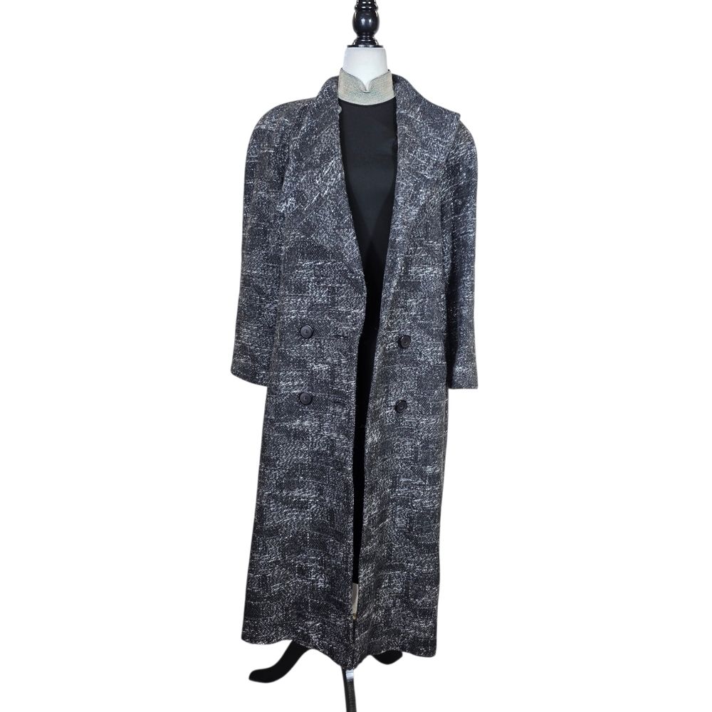 Xception Vintage Tweed Wool blend Black Trench Coat